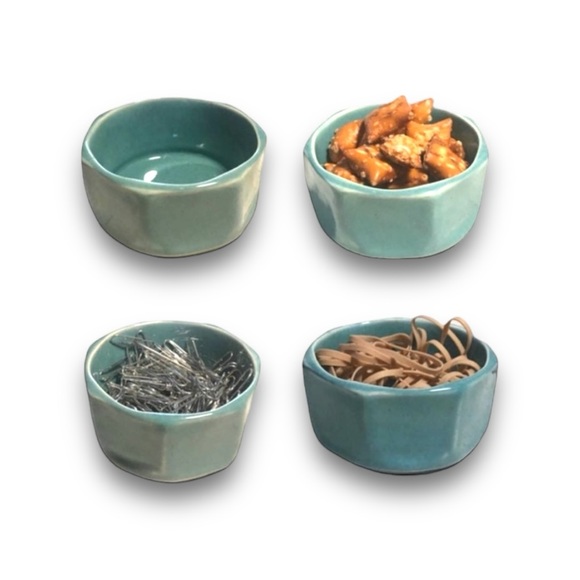 Succulent/Cactus Planter, Salt Cellar, Desk Accessory/ Green with Facetted Sides - Picture 2 of 10